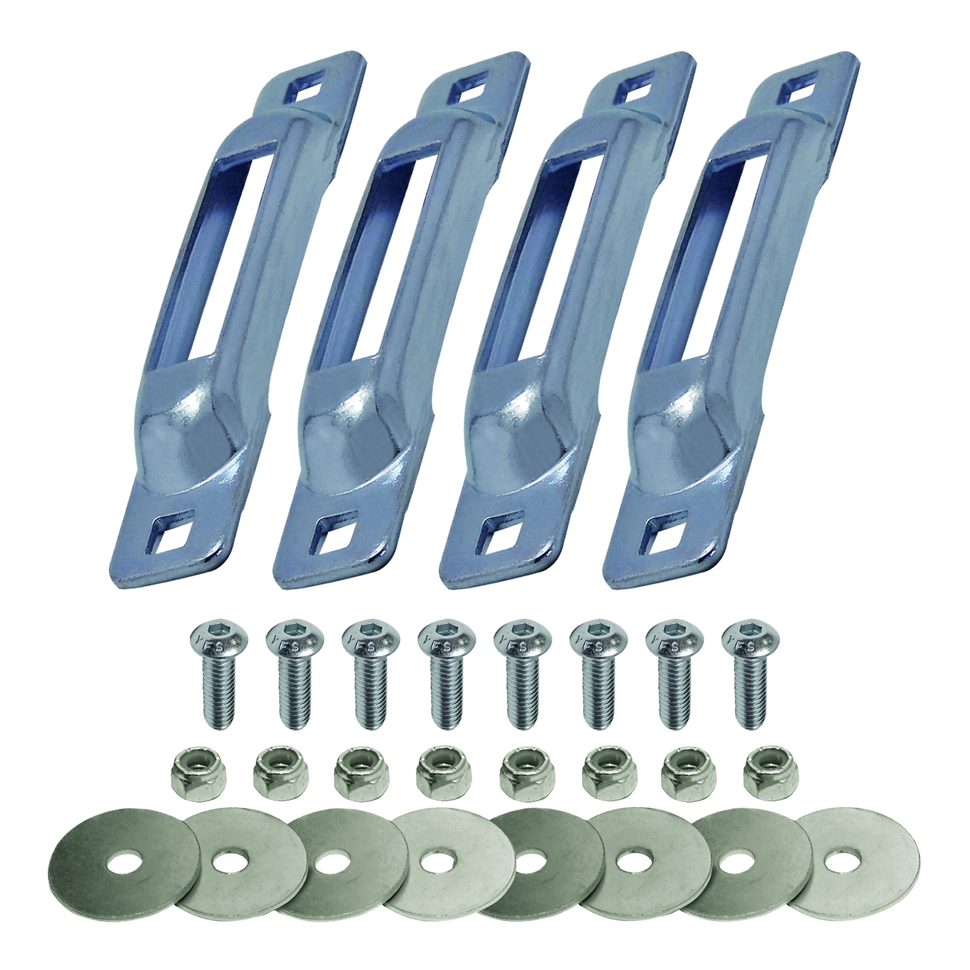 Snap-Loc E-Track Single Strap Anchor Kit - 4 Pcs, 1000-Lb. Working Load, Steel, Zinc Plated, Model# SLSZ4FA
